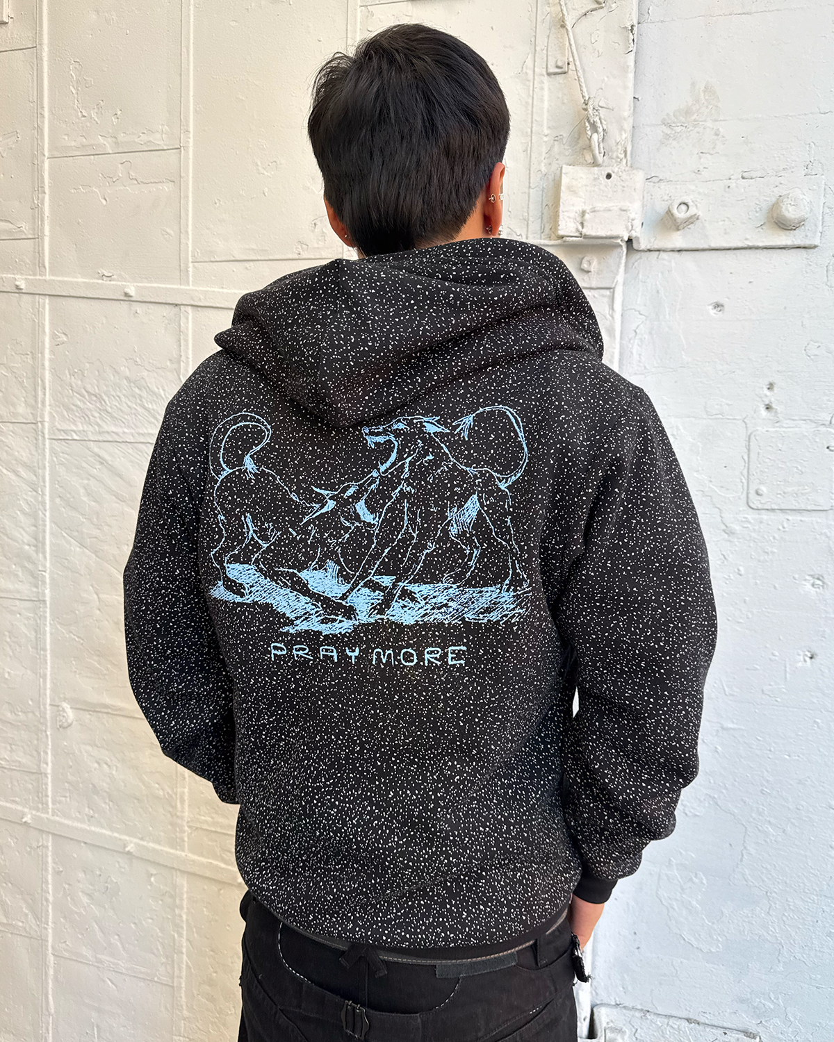 'pray' Made-in-USA zipup sample