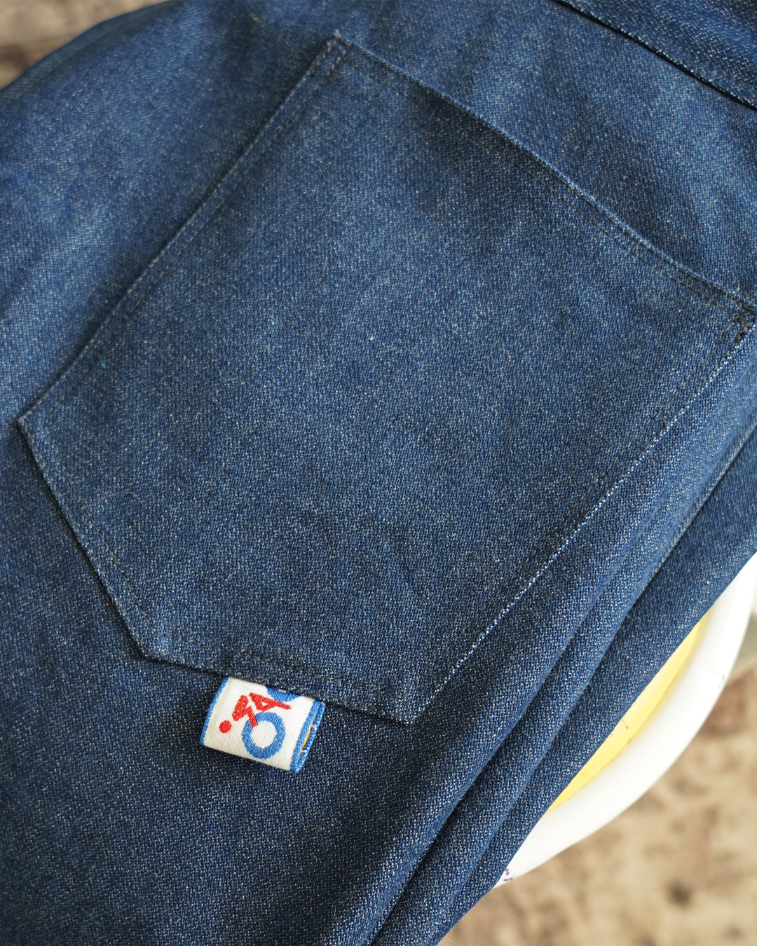 hidden dart pleated denim