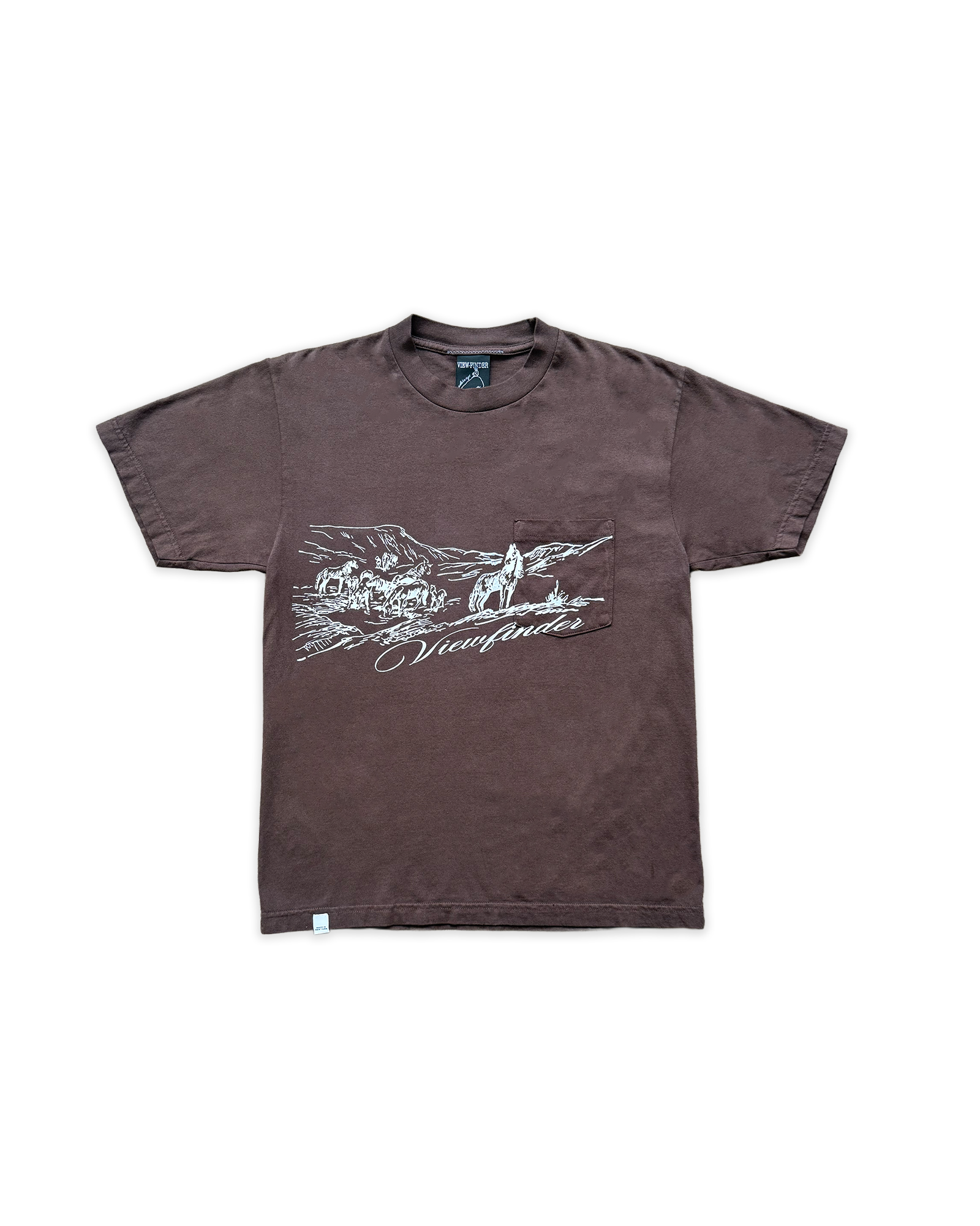 'panorama' pocket tee chocolate