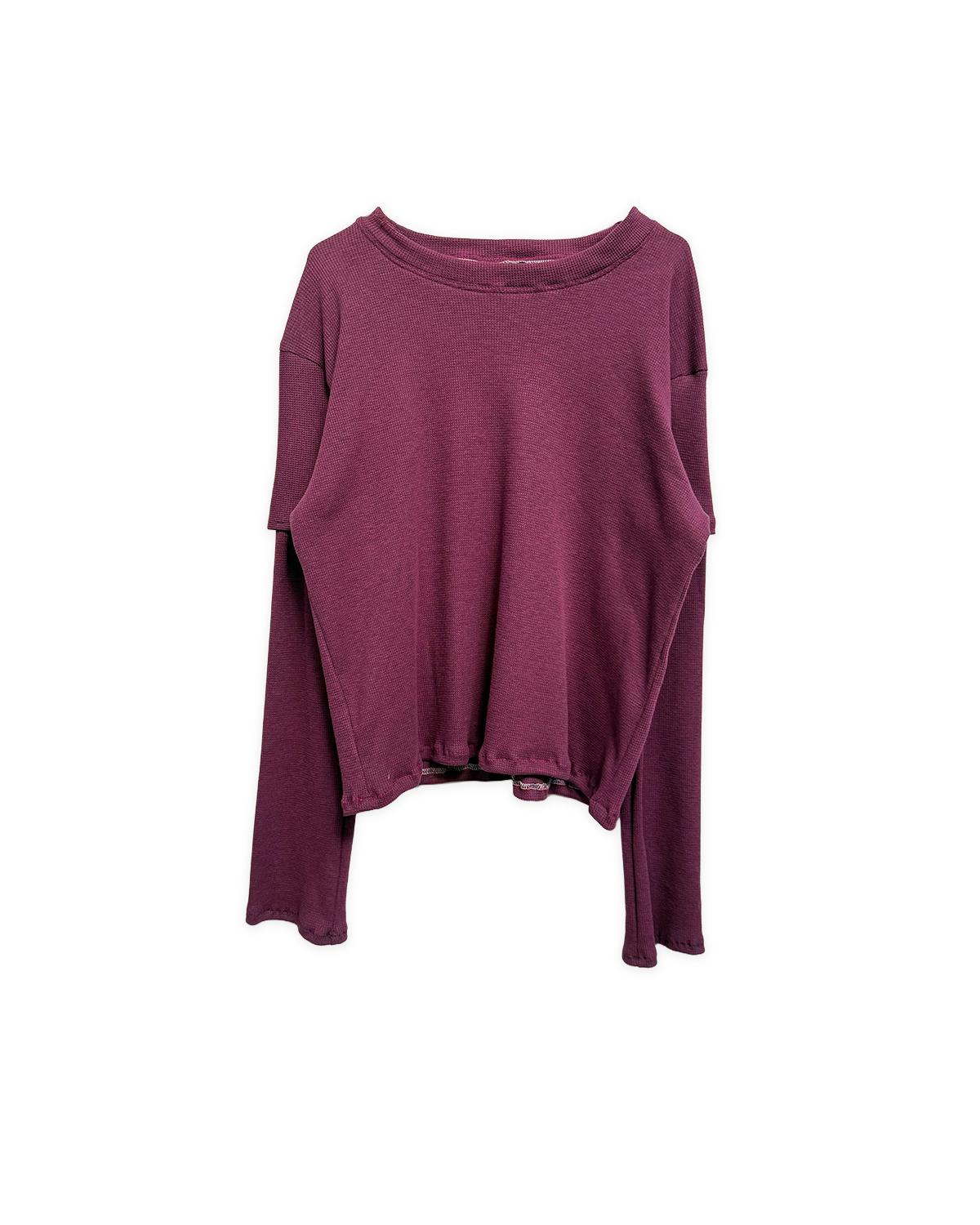 layered longsleeve sample (magenta waffleknit)