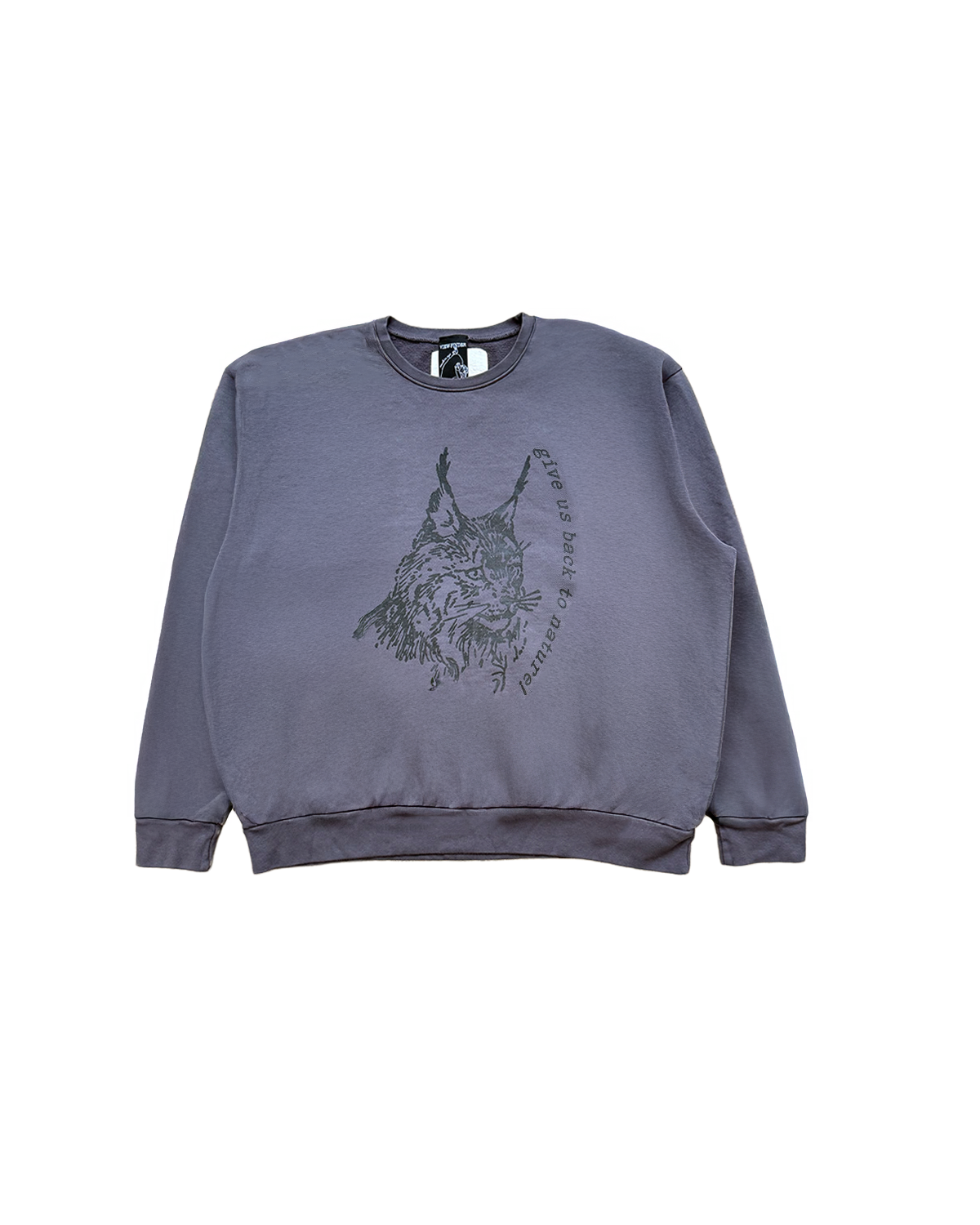 'back to nature!' crewneck plum grey