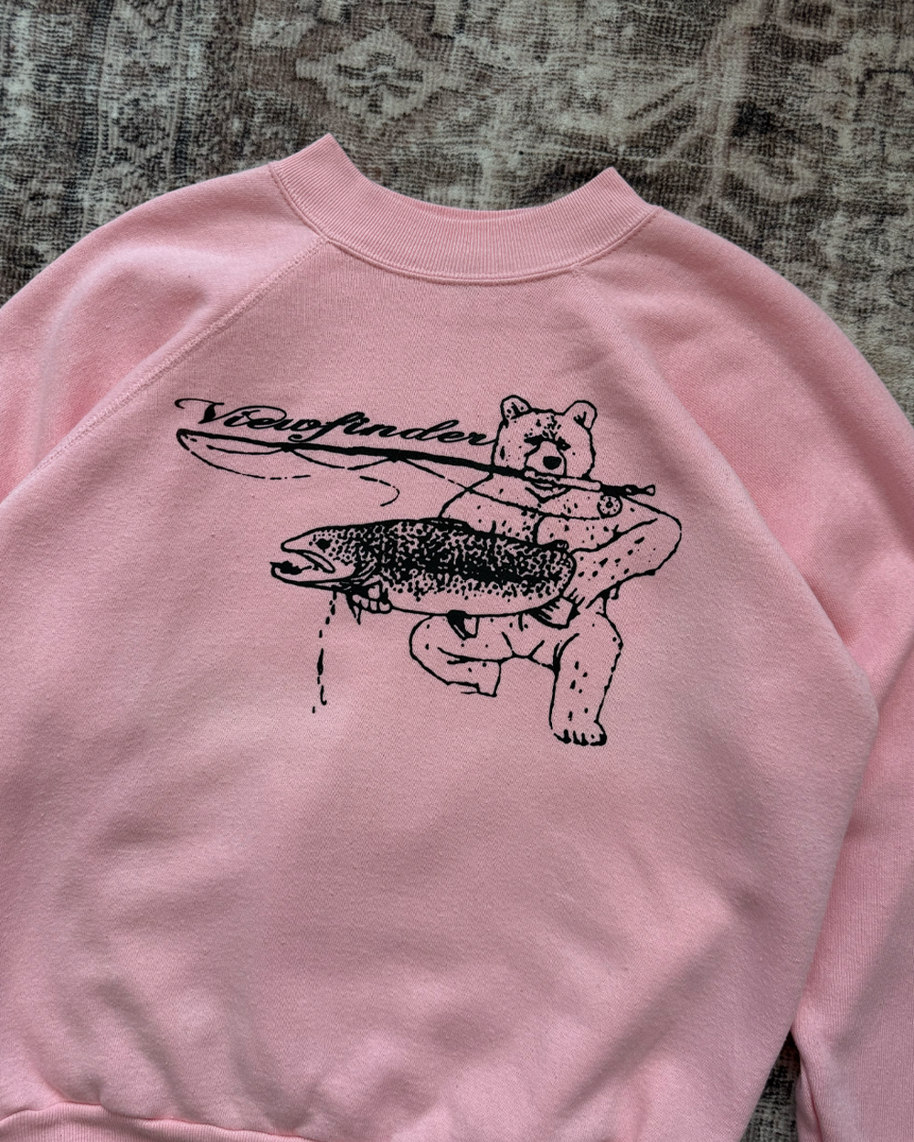 'barrel fishing' crewneck (pink)