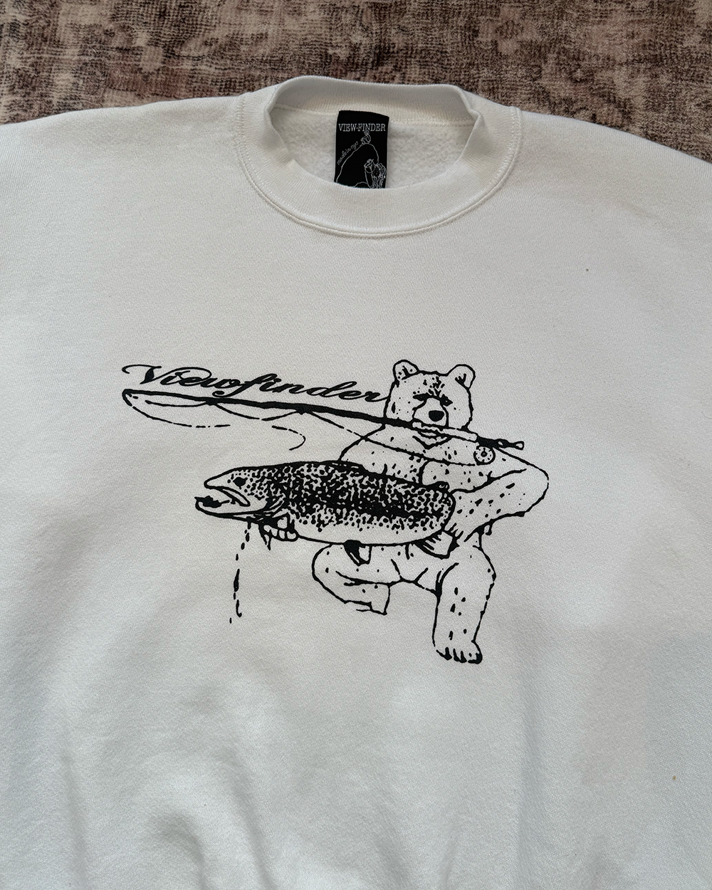 'barrel fishing' crewneck (white)